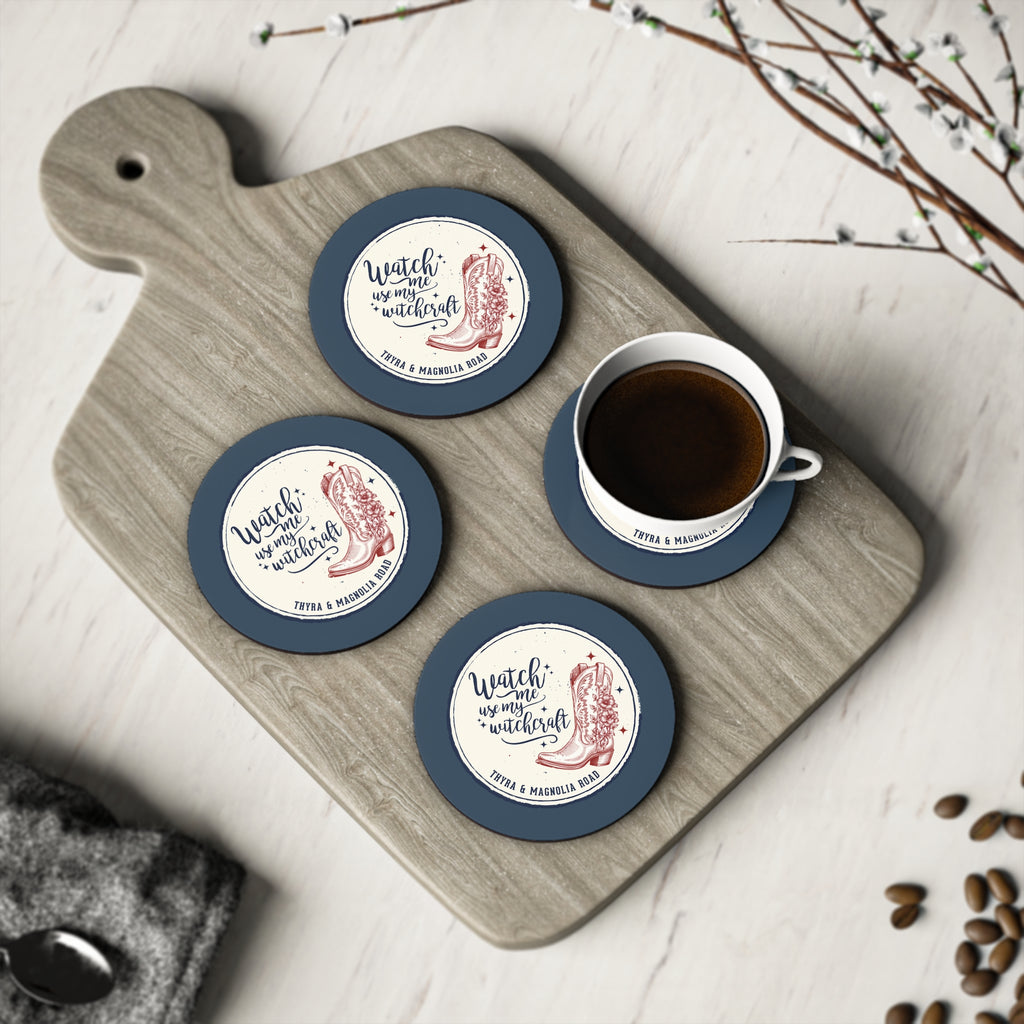 Watch Me Use My Witchcraft Coaster — Retro Drink Coaster (Set)