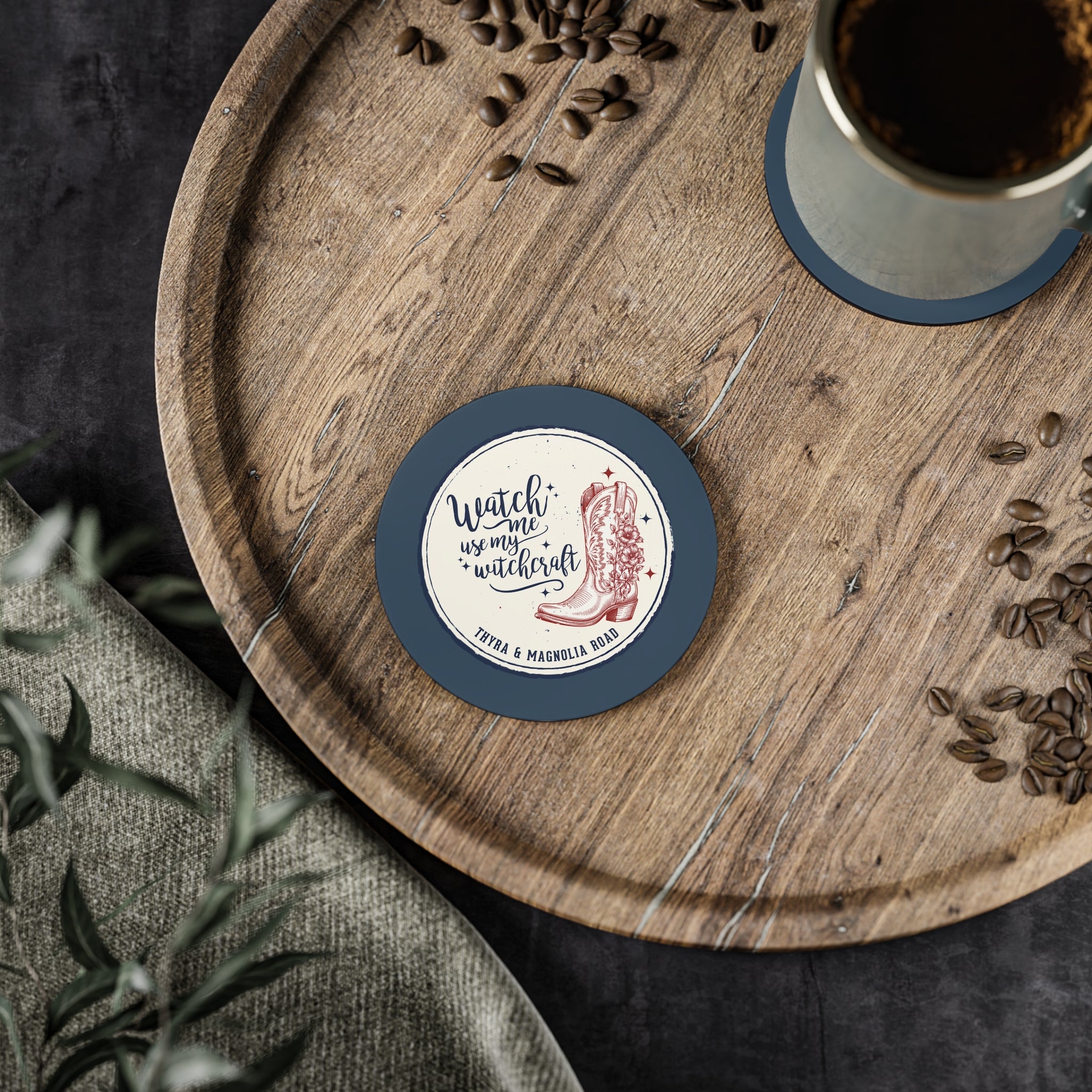 Watch Me Use My Witchcraft Coaster — Retro Drink Coaster (Set)