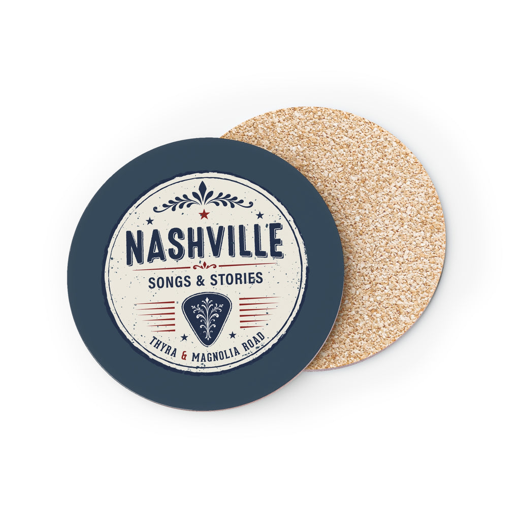 Nashville Songs & Stories Coaster — Retro Music City Drink Coaster (Set)