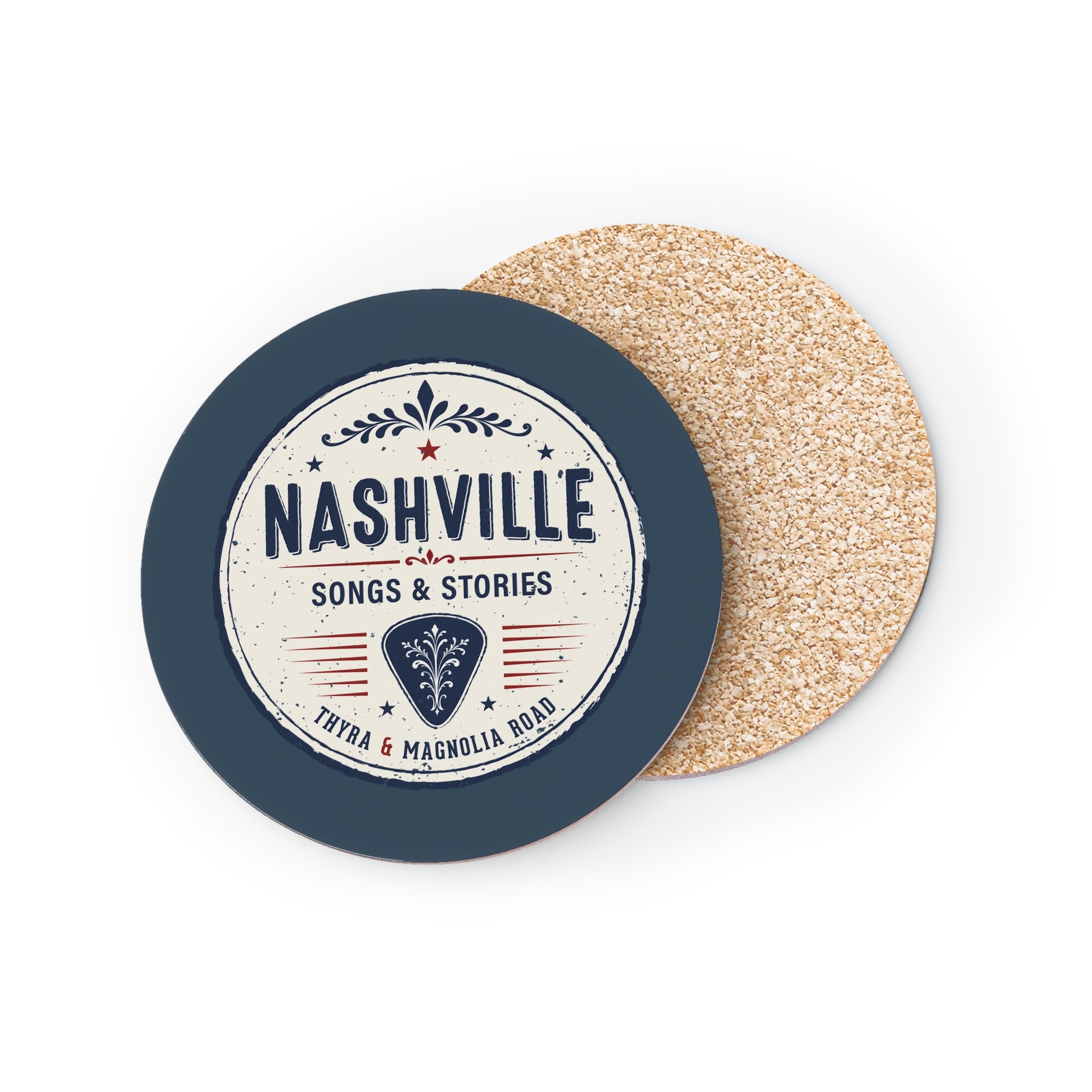 Nashville Songs & Stories Coaster — Retro Music City Drink Coaster (Set)